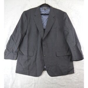 Vtg Brooks Brothers USA 100% Wool Suit 46R Charcoal 2pc Pleated Pants Blazer
